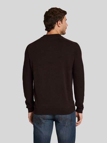 Tom Tailor Regular fit pullover met polokraag Donkerbruin - 5