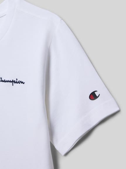 Champion T-shirt met labelstitching Wit - 2