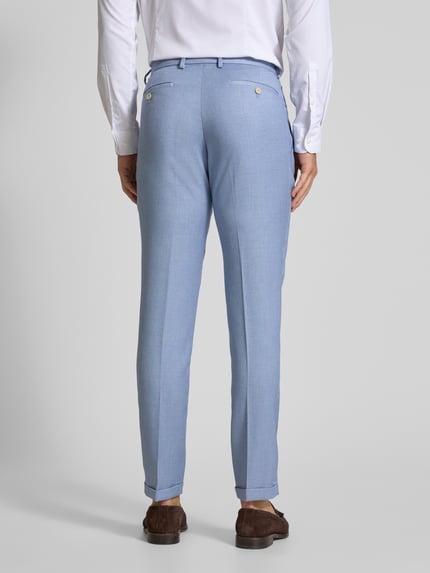 MCNEAL Spodnie do garnituru o kroju slim fit z dodatkiem lnu Niebieski 5