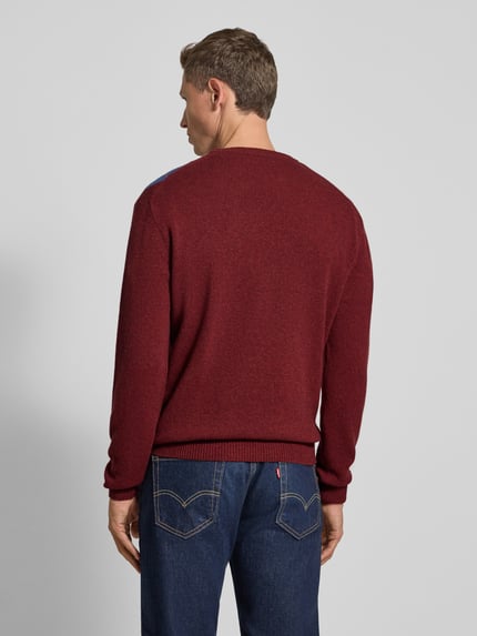 GANT Strickpullover mit Rundhalsausschnitt Dunkelrot 5
