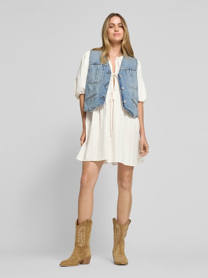 Jake*s Casual Minikleid mit Schnürverschluss Offwhite 1