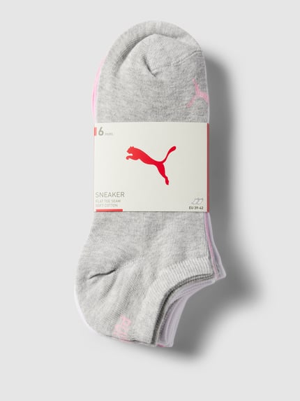 PUMA Sneakersocken in unifarbenem Design im 6er-Pack Rosa 3