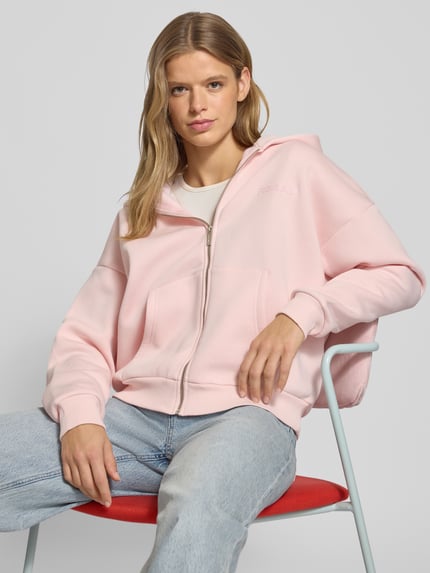 REVIEW Bluza rozpinana oversized z kapturem Różowawy 3