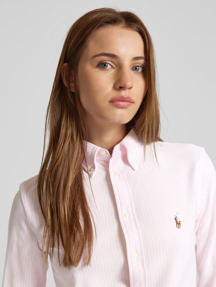 Polo Ralph Lauren Bluzka koszulowa z wyhaftowanym logo model ‘HEIDI’ Mocnoróżowy 3