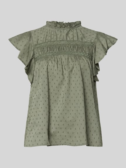 VERO MODA regular fit blousetop van puur katoen model 'TRINE' Rietgroen - 2
