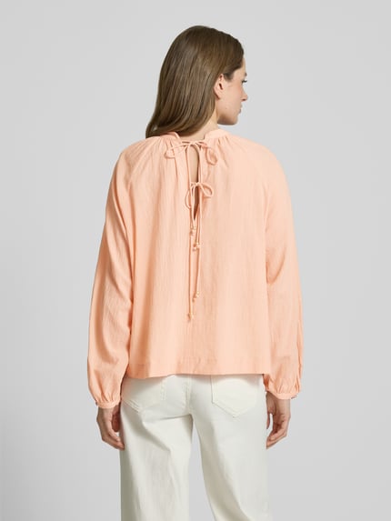 Scotch & Soda Regular fit blouse met druppelvormige hals Abrikoos - 5