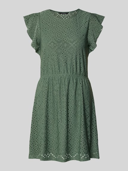 VERO MODA Getailleerde zomerjurk met ajourpatroon model 'TASSA' Rietgroen - 2