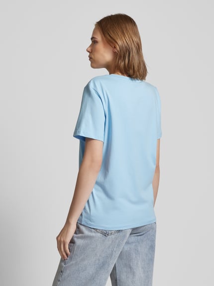 PIECES T-Shirt mit Motiv-Stitching Modell 'RIA' Hellblau 5