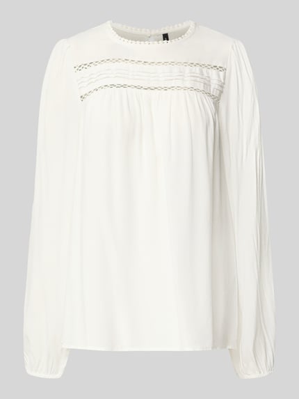 VERO MODA Regular Fit Langarmbluse aus reiner Viskose Modell 'DEBBIE' Weiss 2