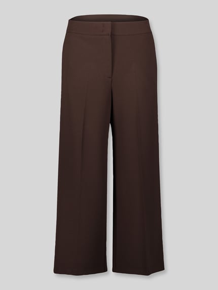 Betty Barclay Regular Fit Weite Hose mit Bügelfalten Modell 'LT JULI' Dunkelbraun 2