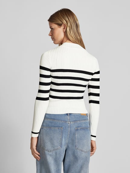 NOISY MAY® Strickpullover aus Rippstrick Modell 'FIFI' Offwhite 5