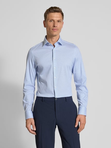 ROY ROBSON Slim Fit Business-Hemd mit Knopfleiste Hellblau 4