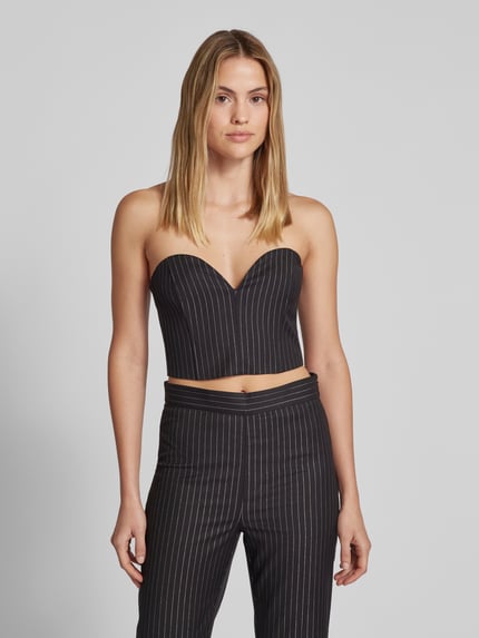 Gestuz Top met hartvormige hals en viscose, model 'Caylina' Zwart - 4