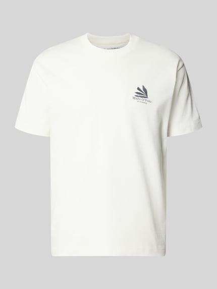 Produktfoto, Relaxed Fit T-Shirt aus reiner Baumwolle von Marc O'Polo, Optik: Unifarben, Passform: Relaxed-Fit, Label-Print, Rundhals, Ärmelform: Kurzarm, Materialverarbeitung: Jersey, Material: Reine Baumwolle