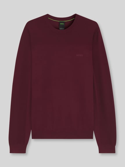 BOSS Green Regular Fit Pullover mit Logo-Schriftzug Bordeaux 2