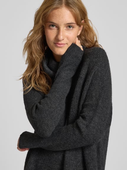 ONLY Strickkleid mit Woll-Anteil Modell 'JANA' Anthrazit Melange 3