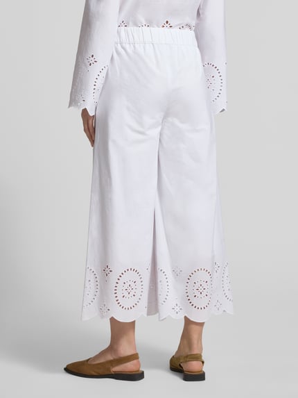 s.Oliver BLACK LABEL Wijde broek van puur katoen Wit - 5
