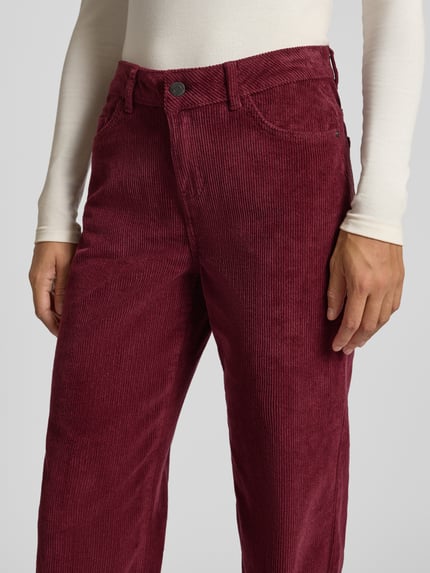 NOISY MAY® Spodnie sztruksowe o kroju straight fit model ‘OLANDA’ Bordowy 3