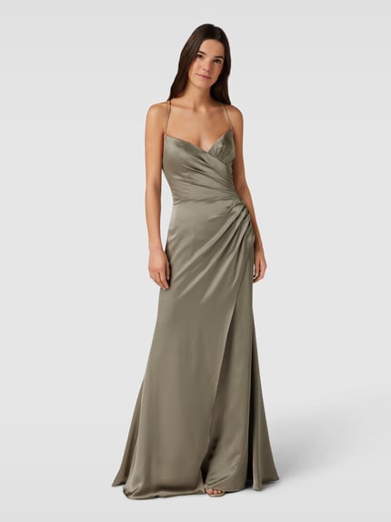 LUXUAR FASHION Avondjurk met gekruiste vetersluiting aan de achterkant Mintgroen - 1