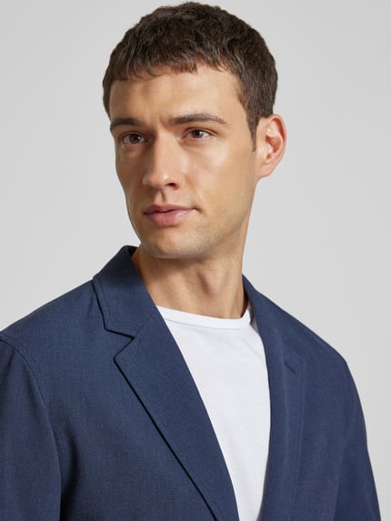 Scotch & Soda 2-knoops colbert met viscose en reverskraag Donkerblauw - 3