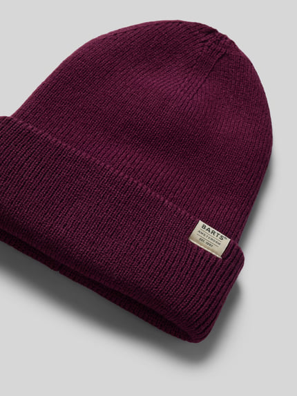 Barts Mütze mit Label-Patch Modell 'KINABALU' Aubergine 2