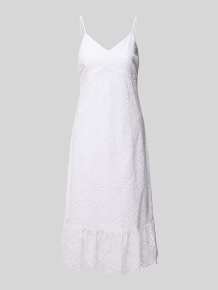 PIECES Tailliertes Freizeitkleid aus reiner Baumwolle Modell 'VILDE' Weiss 2