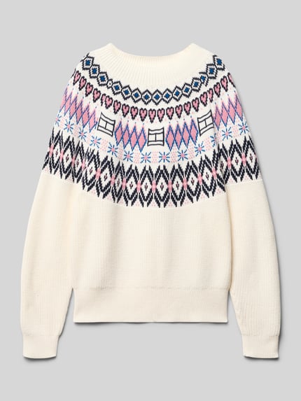 Tommy Hilfiger Teens Regular fit gebreide pullover van zuiver katoen Ecru - 1