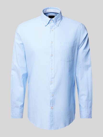 Christian Berg Men Regular Fit Freizeithemd aus reiner Baumwolle Bleu 2