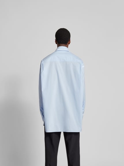 MM6 Maison Margiela Koszula biznesowa o kroju regular fit z bardzo długim rękawem z bawełny Jasnoniebieski 5