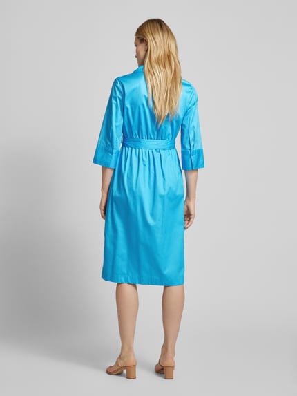 s.Oliver BLACK LABEL Midi-jurk met platte kraag Lichtblauw - 5