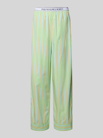 Polo Ralph Lauren Regular Fit Pyjama-Hose aus reiner Baumwolle Modell 'SHIRTING STRIPES' Hellgruen 1