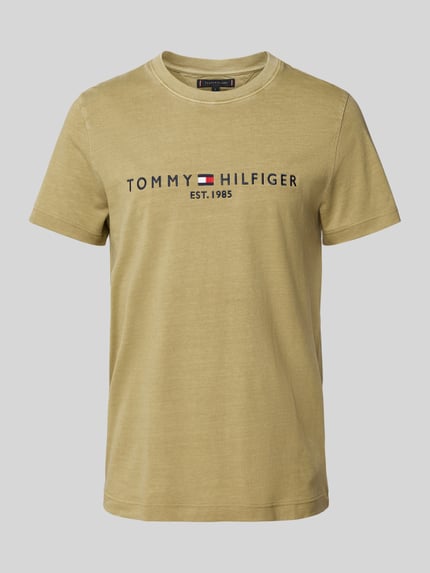 Tommy Hilfiger T-Shirt mit Label-Stitching Oliv 2