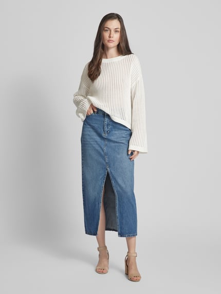 esmé studios Strickpullover in unifarbenem Design Modell 'Dicte' Offwhite 1