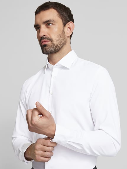 Jake*s Koszula biznesowa o kroju super slim fit z kołnierzykiem typu kent Biały 3