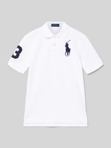 Polo Ralph Lauren Teens Poloshirt met labelstitching Wit - 1