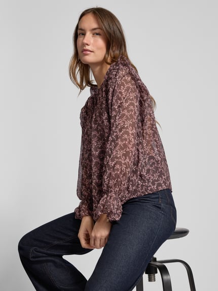 VERO MODA Regular Fit Bluse Umlegekragen MODELL 'PETRA' Schoko 3