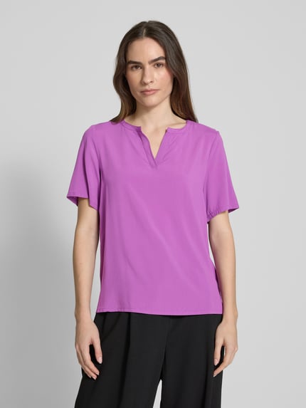 Christian Berg Woman Bluzka o kroju regular fit z dekoltem w serek Fioletowy 4