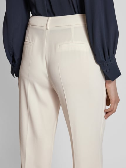 Marella Stoffen broek met persplooien, model 'LELLO' Wit - 3