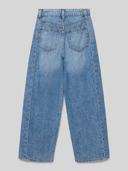 Produktfoto, Wide Leg Jeans aus reiner Baumwolle Modell 'BIGGY' von s.Oliver RED LABEL in mittelblauem Denim mit Kontrastnähten und 5-Pocket-Design