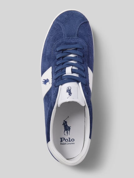 Polo Ralph Lauren Leren sneakers met logostitching, model 'COURT' Donkerblauw - 3
