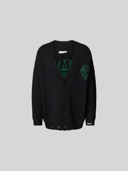 MM6 Maison Margiela Kardigan rozpinany z listwą guzikową Czarny 2