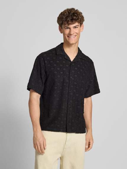 JACK & JONES Relaxed Fit Freizeithemd mit Strukturmuster Modell 'INFINITY' Black 4
