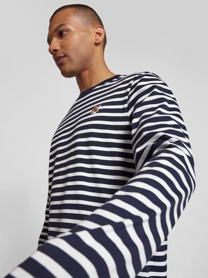 MAISON KITSUNÉ Longsleeve mit Streifenmuster Marine 3
