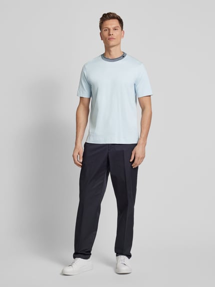 Emporio Armani T-Shirt mit Label-Stitching Hellblau 1