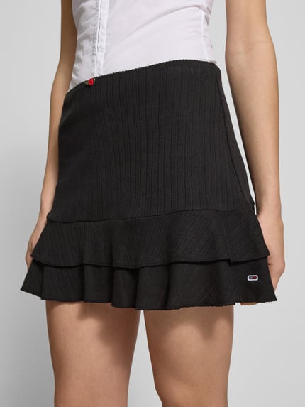 Tommy Jeans Minirock in Strick-Optik Modell 'POINTELLE' Black 3