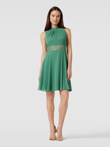 VM by Vera Mont Knielanges Cocktailkleid mit Häkelspitze Hellgruen 1