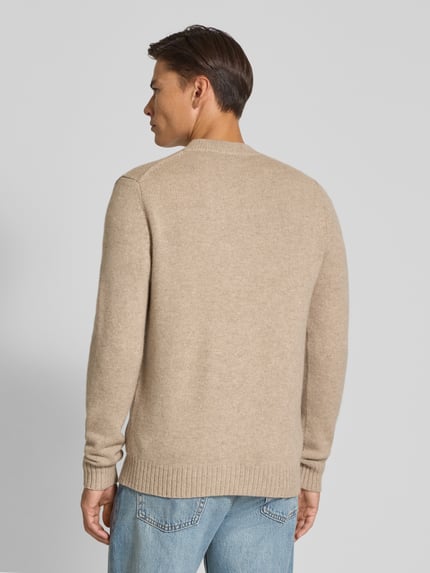 Christian Berg Men Strickjacke aus Wolle-Kaschmir-Mix mit V-Ausschnitt Beige Melange 5