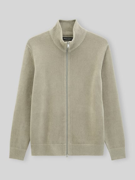Marc O'Polo Strickjacke mit Zweiwege Reißverschluss Mittelgrau 2