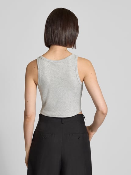 Gestuz Korte top met labelstitching, model 'drew' Lichtgrijs - 5