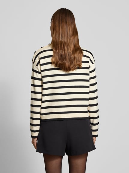 VERO MODA Regular Fit Strickpullover aus Viskose-Mix Modell 'SABA' Offwhite 5